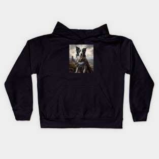 Gallant Border Collie - Medieval Knight Kids Hoodie